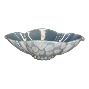 Mid Century Royal Haeger Blue Spotted Ceramic Elongated Vase by Royal Hickman