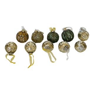 10 PCS Vintage Christmas Ornaments Glass Baubles For Sale