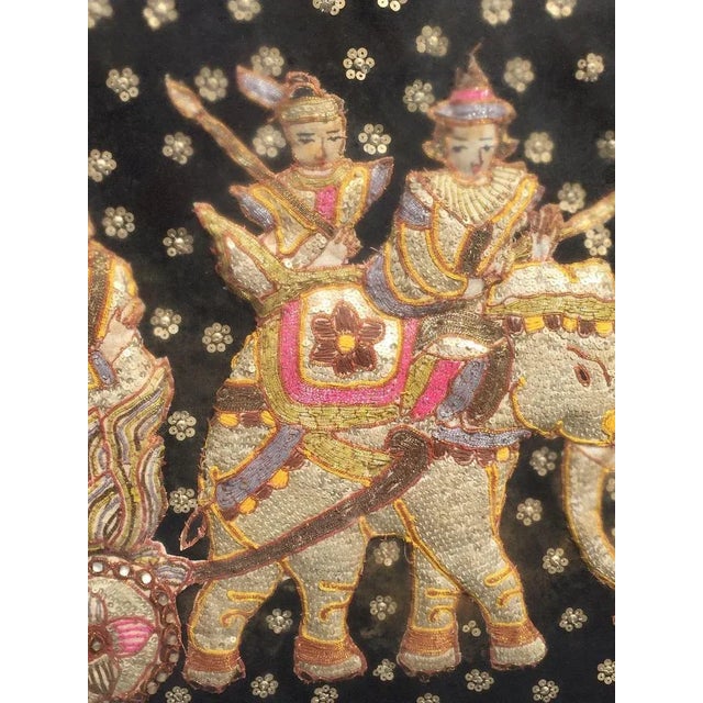 Indian Decorative Tapestry in Silk For Sale - Image 6 of 13