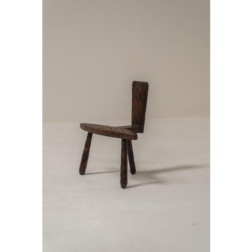 Brutalist Hand-Carved Wooden Chairs, France, 1950s, Set of 2 For Sale - Image 9 of 10