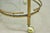 Vintage Mid Century Modern Brass 3 Tier Oval Frame Rolling Bar Cart Server Table For Sale - Image 10 of 15