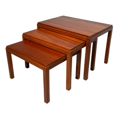 Mid-Century Modern Teak Nesting Tables from Broadway Works, Set of 3 For Sale