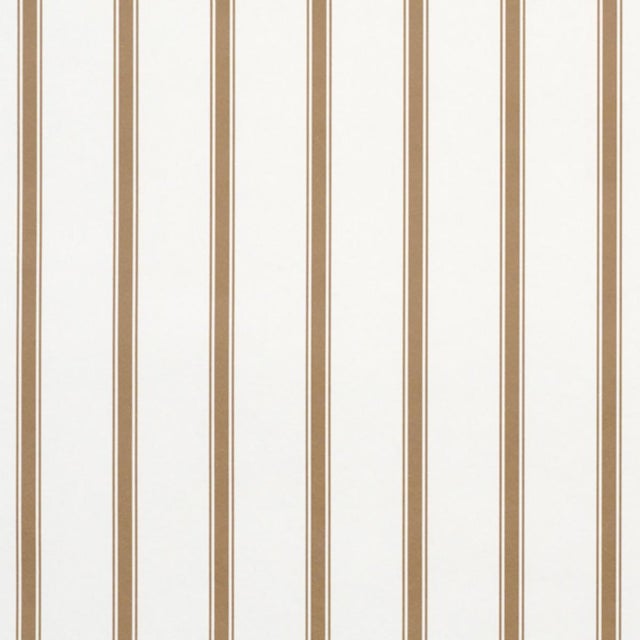 Schumacher Westerly Stripe Wallcovering In Burlap For Sale In New York - Image 6 of 6