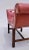 Brick Red Antique Chippendale Window Benches, Mahogany & Leather, England, 1940s For Sale - Image 8 of 13