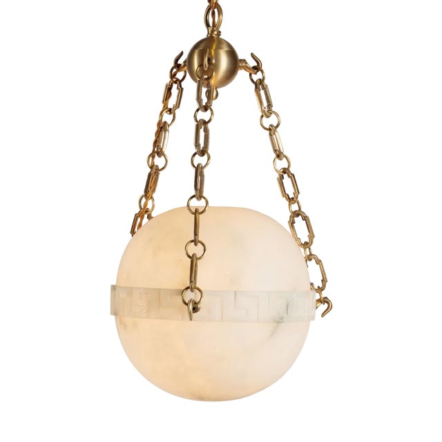 Small Elissa Alabaster Pendant from Pure White Lines For Sale