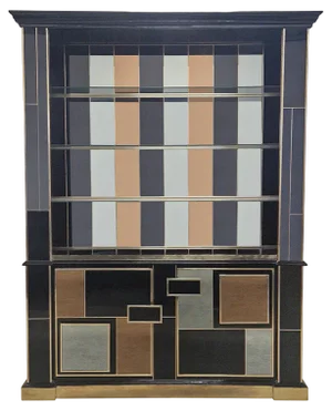 Illuminated Mirrored Glass Bookcase, 1980s