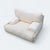 Late 20th Century Postmodern Italian Lounge Chairs in Textured Cream Fabric, Pair, Leather For Sale - Image 4 of 18