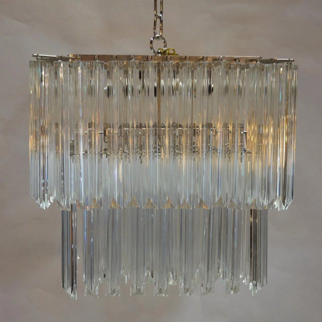 Venini, Italian Square Shape Chandelier 1970s