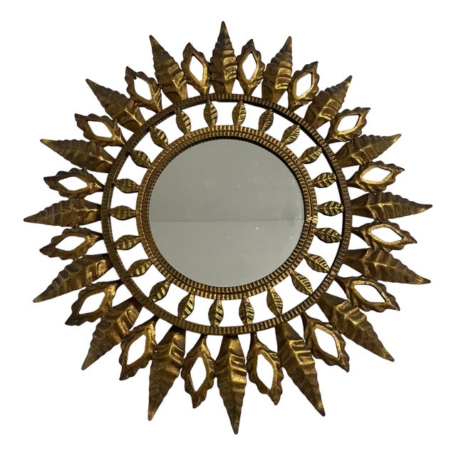 Wrought Iron Sun Mirror, 1960 For Sale