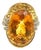 Bochic "Orient" Vintage Yellow Sapphire, Citrine & Diamonds Set 18K Gold & Silver For Sale
