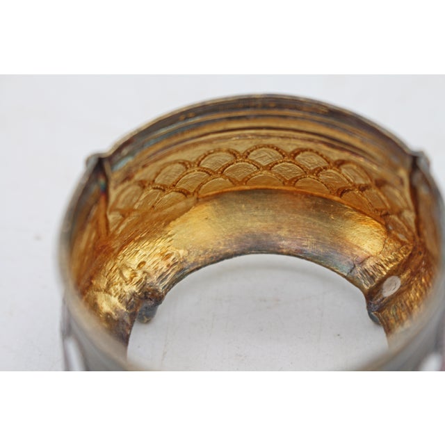 Metal Early 20th Century Russian Silverplate, Champleve, and Glass Salt Dip For Sale - Image 7 of 9