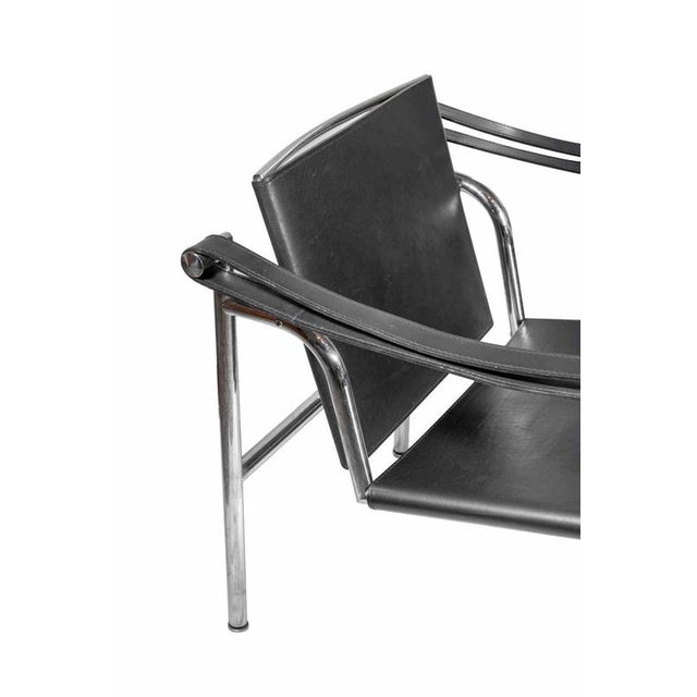 Metal Vintage LC1 Chair in Leather and Steel by Le Corbusier, Italy, 1970s For Sale - Image 7 of 8