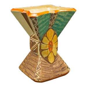 1930s Vintage Art Deco Ceramic Dried Flower Vase
