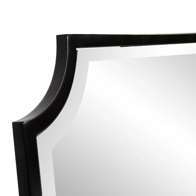 2020s Kenneth Ludwig Chicago Hastings Brushed Black Shield Frame Mirror For Sale - Image 5 of 8