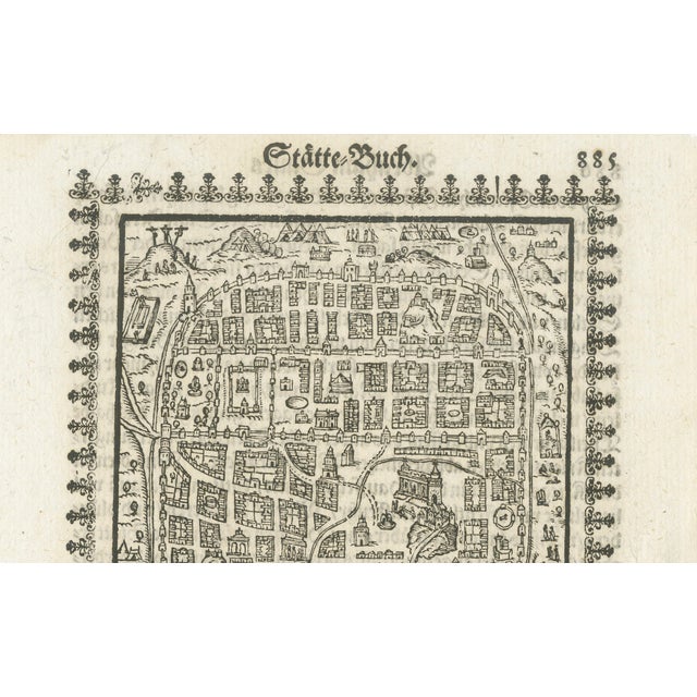 17th Century Antique Woodcut Map of Jerusalem from Abraham Saurs Städte-Buch, 1658 For Sale - Image 5 of 9