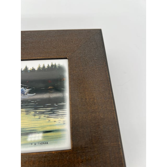 Brown Vintage Wooden Box Fishing Theme For Sale - Image 8 of 11