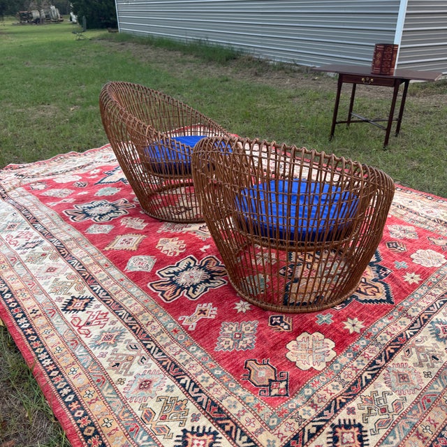 2010s Contemporary Resin Wicker Franco Albini Style Chairs- A Pair For Sale - Image 5 of 12