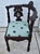 Carved Mahogany Corner Chair Vintage Renaissance Style Figural Face Upholstered For Sale - Image 14 of 17
