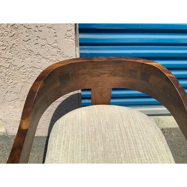 1970s Solid Walnut Dining Chair in Manner of Onassis Chair by Karl Springer Mid-Century Modern For Sale - Image 5 of 5