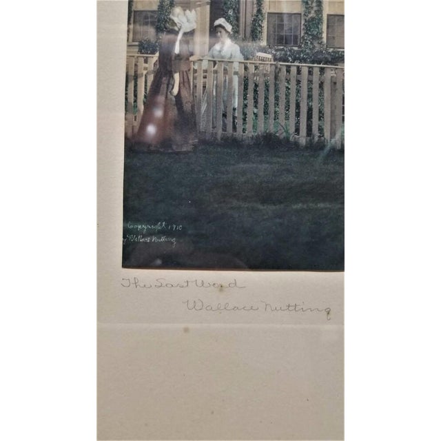 Wallace Nutting Signed "The Last Word" Hand Colored Photo Lithograph For Sale In Los Angeles - Image 6 of 10