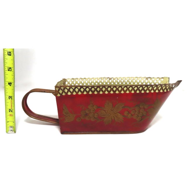 Antique French Toll Painted Tin Wine Bottle Carrier - Caddy For Sale - Image 10 of 13