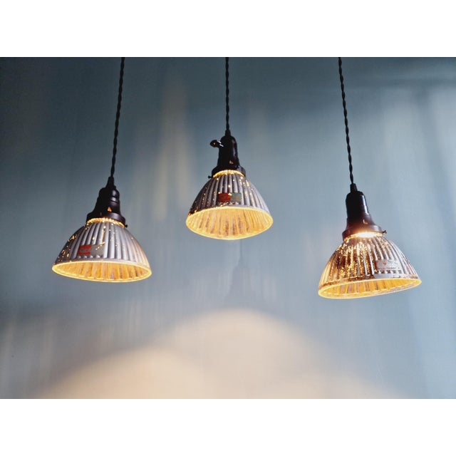 Gal Pendant Lights in Mercury Glass, 1930s, Set of 3 For Sale - Image 14 of 18