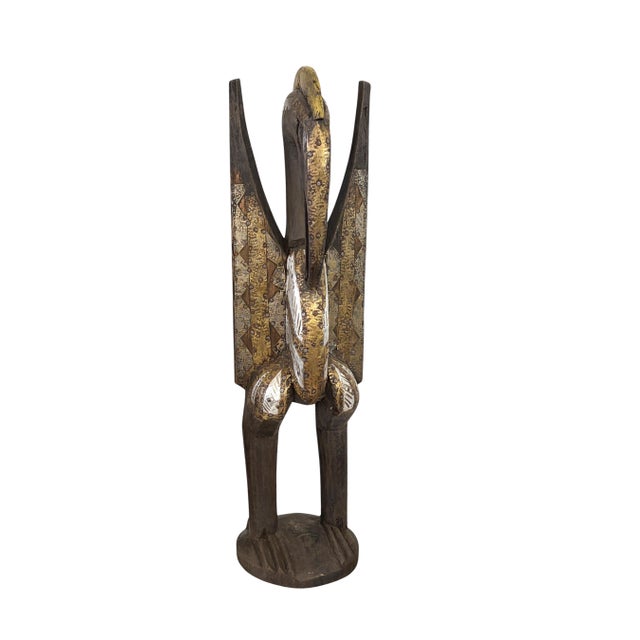 Tribal Vintage Sculpture of Senufo Bird Statue Cote d'Ivoire 22.5" H For Sale - Image 3 of 6