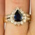 Contemporary Late 20th Century Pear Shape Sapphire Ring, Size 7.5 For Sale - Image 3 of 4