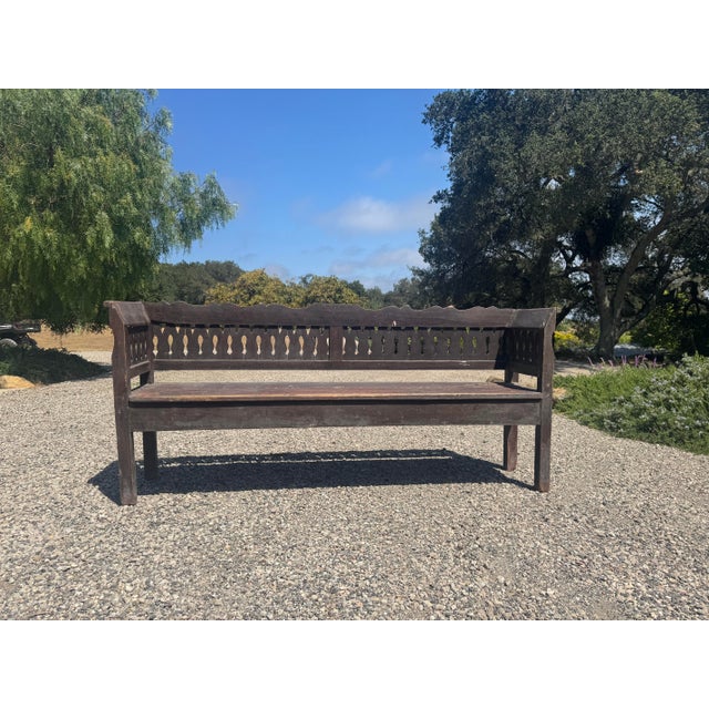 Antique European-style settle bench. These benches were popular across Central, Eastern and Northern Europe dating from...