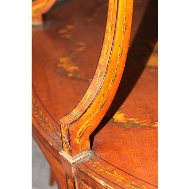 19th C Antique English Adams Paint Decorated Two-Tier Dessert Table For Sale - Image 15 of 15