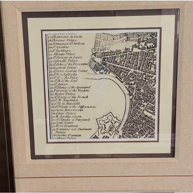 Monumental Framed Map of Rome — Grand Tour Style Architectural Wall Art For Sale In Greensboro - Image 6 of 12