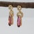 3.7Ct Rubellite Tourmaline Earrings With Natural Diamond Accents: Solid 14k Gold, A Pair For Sale - Image 4 of 7
