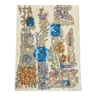 1980s Vintage Ruth Leaf "Tower Series" Woodblock Print, Signed For Sale