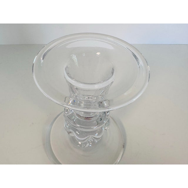Modern Vintage 1990s Simon Pearce Shelbourne Handblown Glass Candlestick For Sale - Image 3 of 7