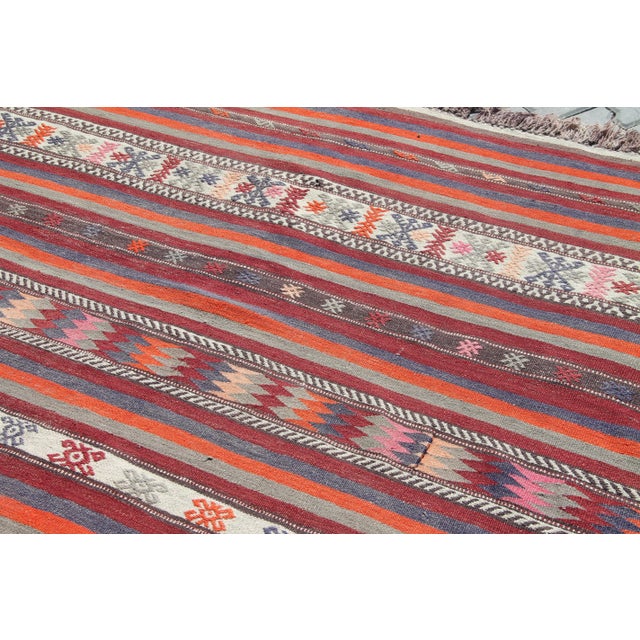 Vintage Striped Nomadic Kilim - 68" X 121" For Sale In Raleigh - Image 6 of 10