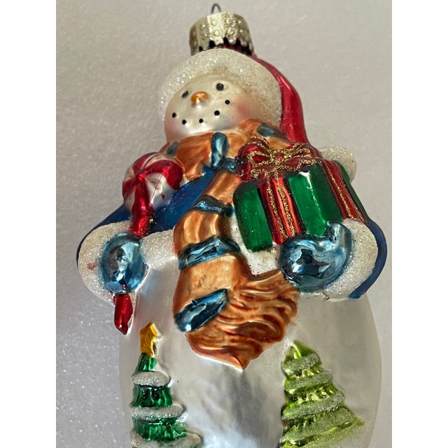 Shabby Chic Vintage American Dozen Mercury Glass Christmas Ornaments Gingerbread and Santa Claus For Sale - Image 3 of 4