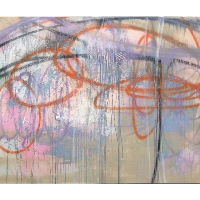Mirtha Moreno Abstract Expressionist Painting on Panel Titled "Social Distance"" 2020 For Sale - Image 11 of 12