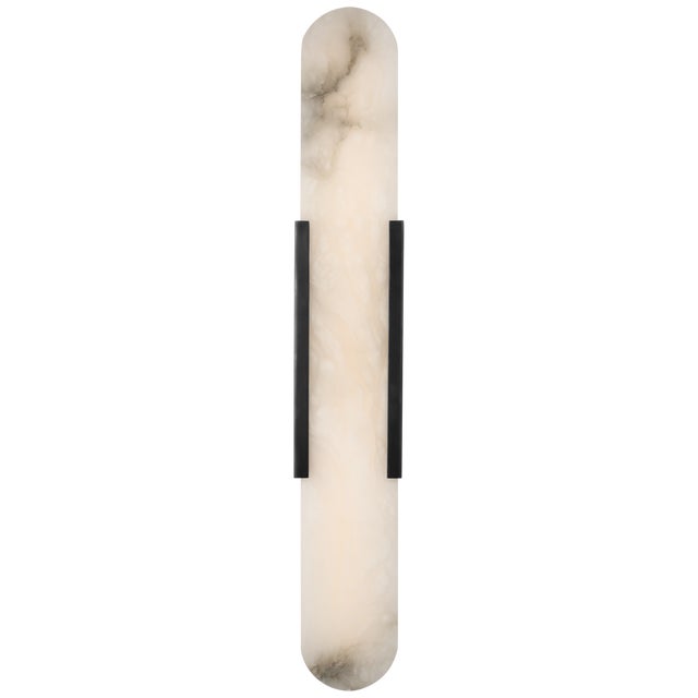 Melange 28" Elongated Sconce in Bronze with Alabaster Designer: Kelly Wearstler Height: 28" Extension: 3.5" Backplate: 4"...