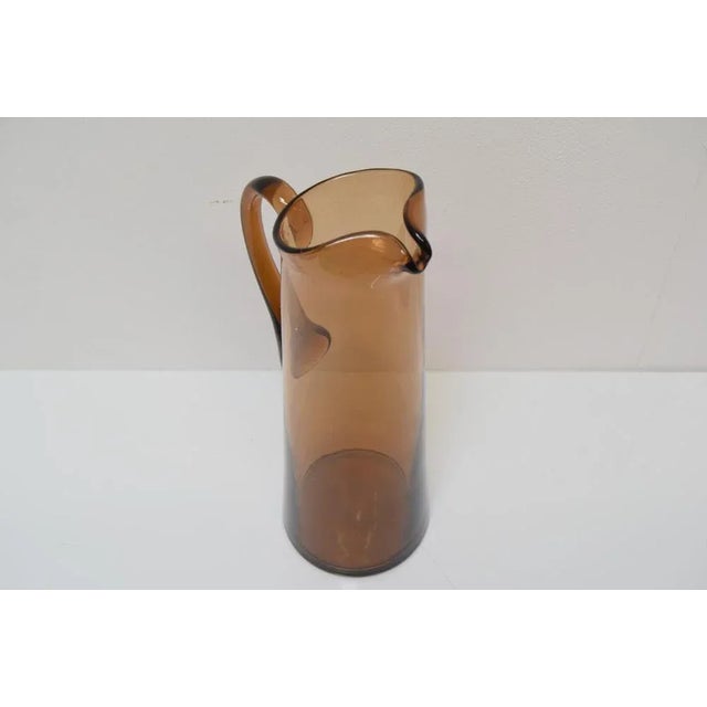 Art Czech Glass Pitcher from Glasswork Novy Bor, 1950s For Sale - Image 6 of 11