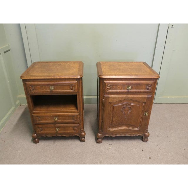 French Golden Oak Bedside Lockers, 1960, Set of 2 For Sale - Image 6 of 7