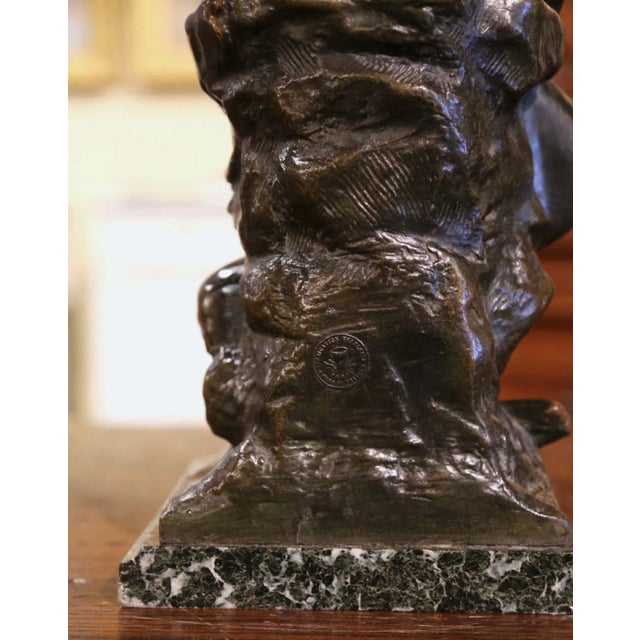 19th Century French Patinated Spelter Sculpture of Young Woman Signed A. Moreau For Sale - Image 10 of 12