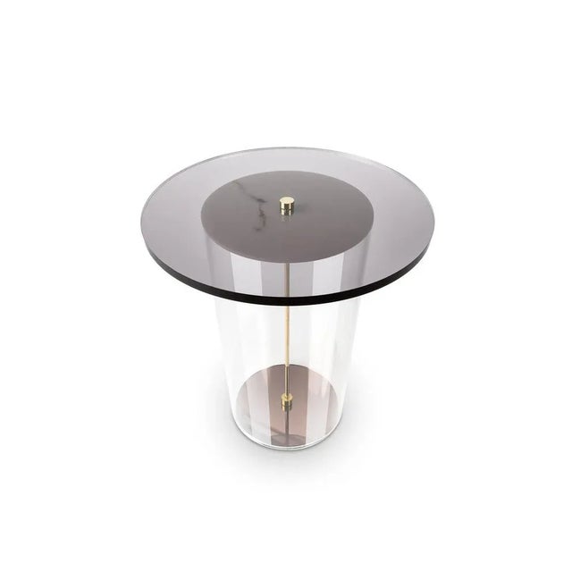 Lucent side table by Fabian Zeijler Dimensions: 50 x 50 x 52.7 cm Materials: Brass, faux translucent stone and acrylic...
