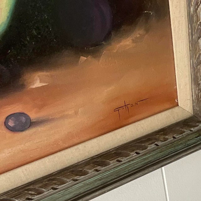 Vintage Signed Fruit Still Life Oil Painting on Canvas For Sale - Image 4 of 15