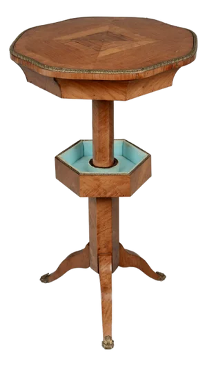 19th Century Charles X Style Pedestal Sewing Table