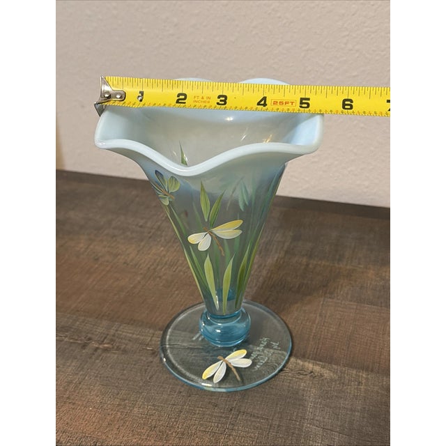 Vintage Fenton Museum Collection Hand-Painted by A. Deem 7.5" Sean K. Fenton Vase For Sale - Image 6 of 6