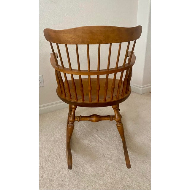 Mid-Century Modern Mid 20th Century Nichols & Stone Windsor Comb Back Rocking Chair Excellent Condition. For Sale - Image 3 of 14