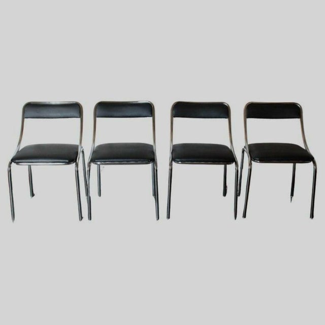 Black Dining Chairs, 1970s, Set of 4 For Sale - Image 11 of 12