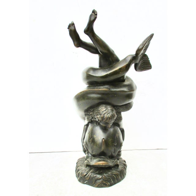 Grand Tour Grand Tour Bronze of Winged Eros on Dolphin For Sale - Image 3 of 17