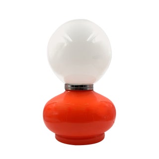 Space Age Red Murano Glass Table Lamp attributed to AV Mazzega, 1970s For Sale