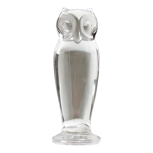 Sevres France Crystal Owl Sculpture For Sale